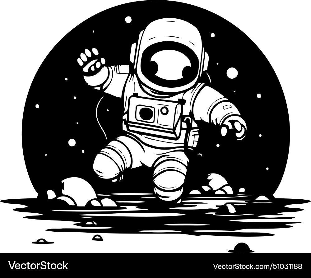 Astronaut in outer space cartoon style Vector Image