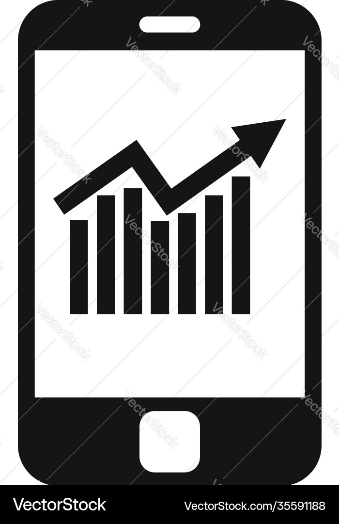 Backlink strategy phone graph icon simple style Backlink strategy phone graph icon simple style vector image