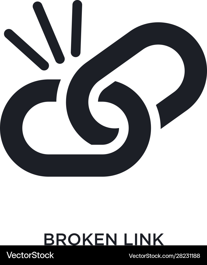Broken link isolated icon simple element from vector image