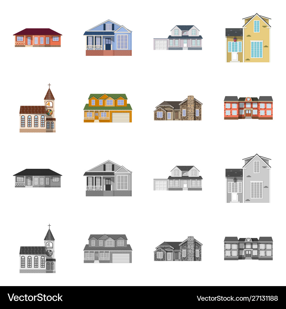 Building and front icon Building and front icon vector image
