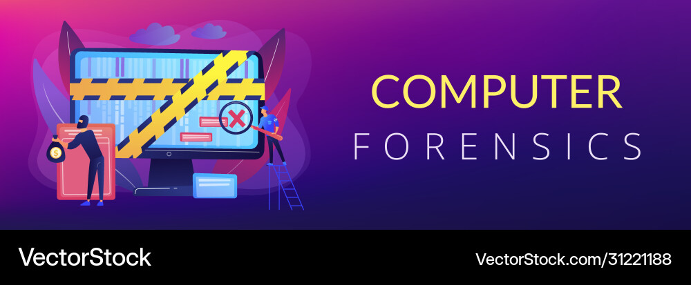 Computer forensics concept banner header Computer forensics concept banner header vector image