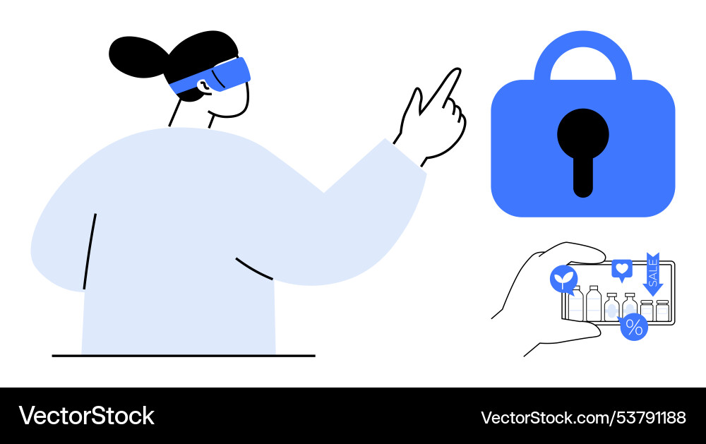 Digital security and virtual interaction concept Digital security and virtual interaction concept vector image