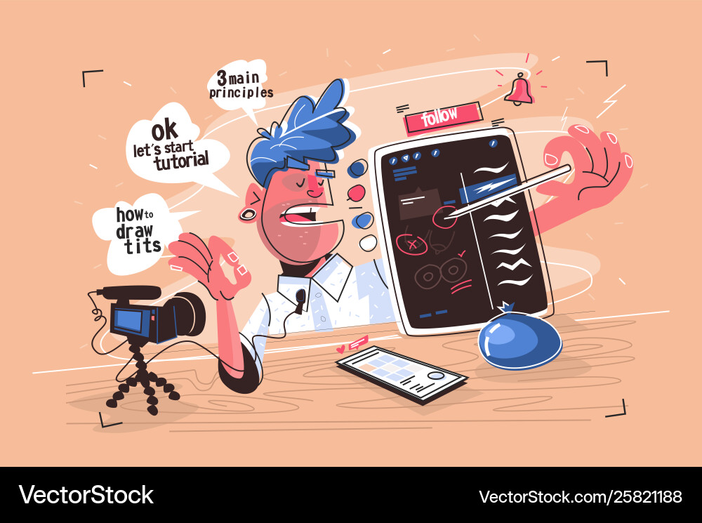 Digital Tutorial: Drawing Techniques vector image