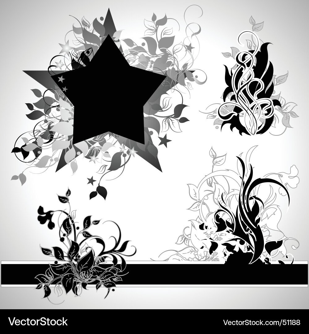 Floral set Vector Image