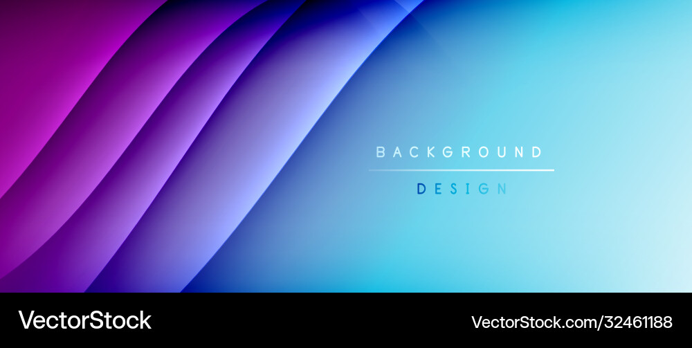 Fluid gradient waves with shadow lines and glowing Vector Image