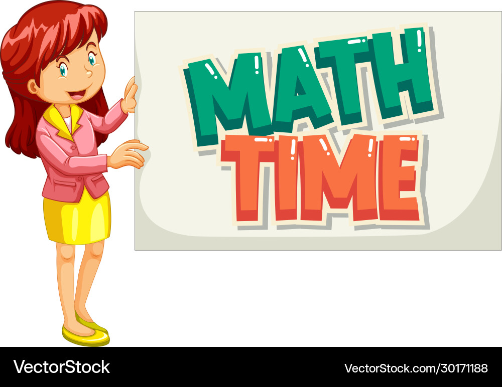 Font design for word math time with teacher Font design for word math time with teacher Vector Image