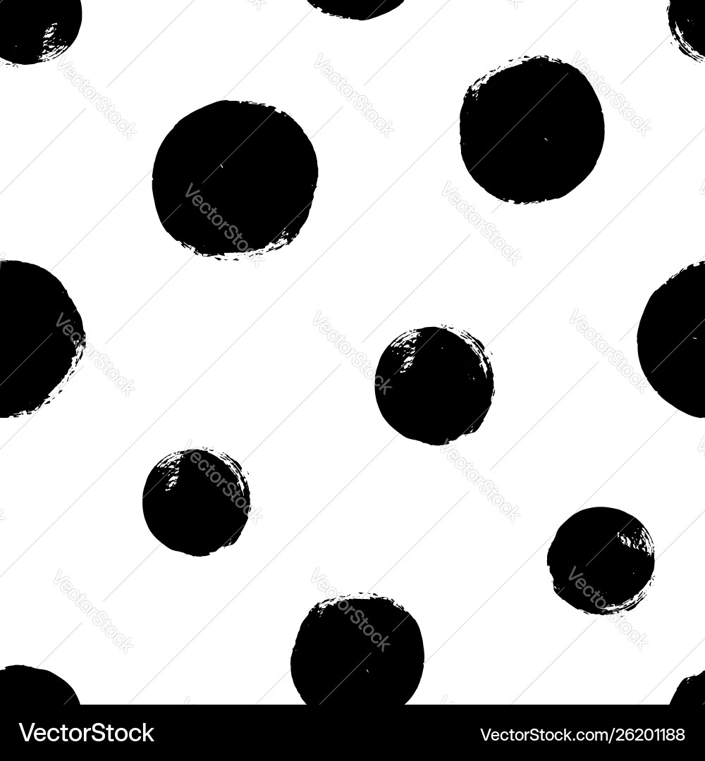 Hand drawn seamless pattern with textured circles vector image