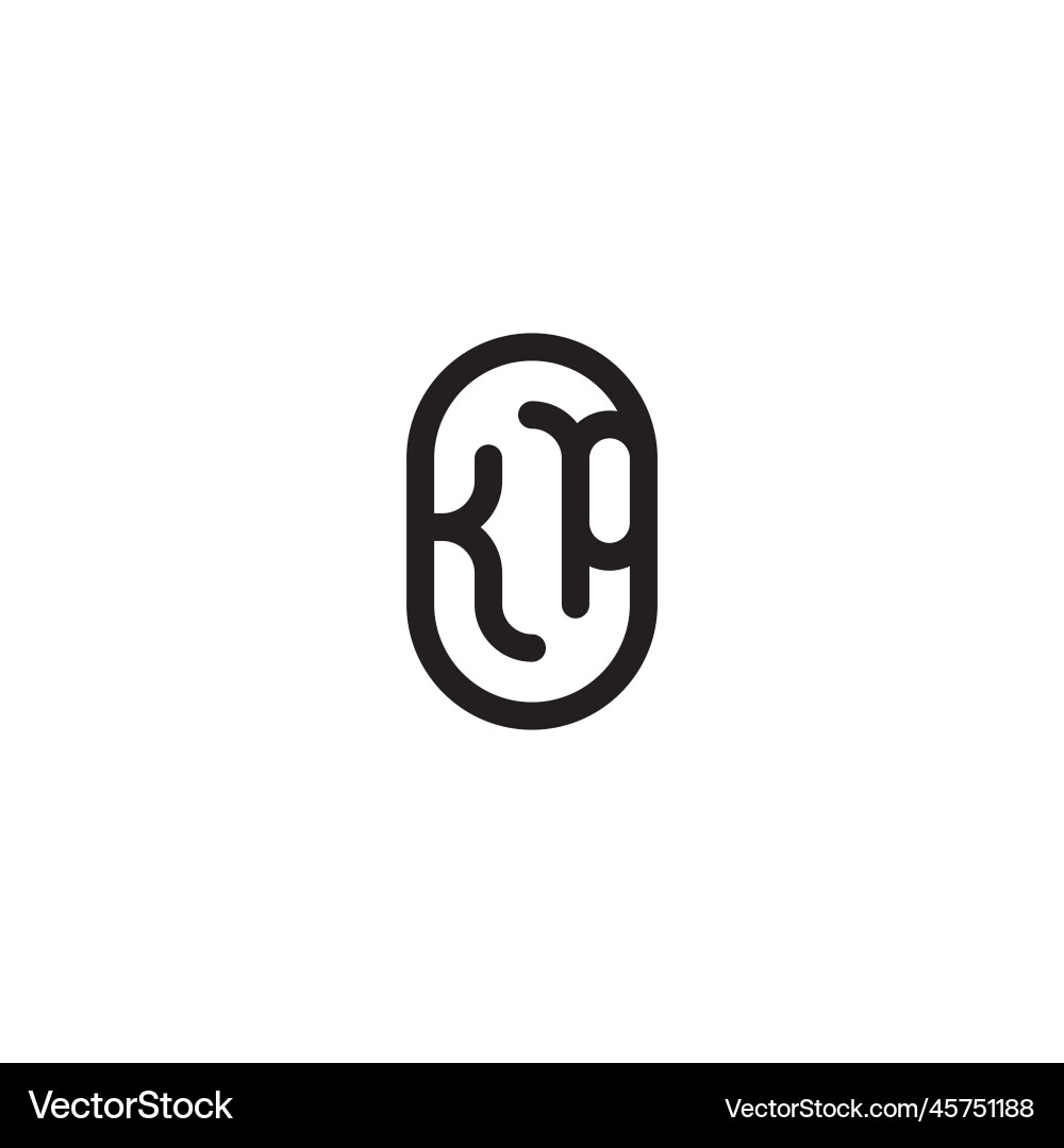 Kp line simple round initial concept with high Vector Image