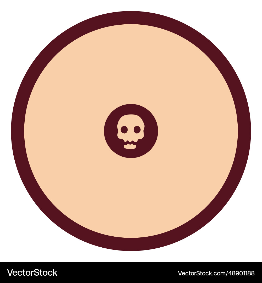 Label with skull color stroke Label with skull color stroke vector image