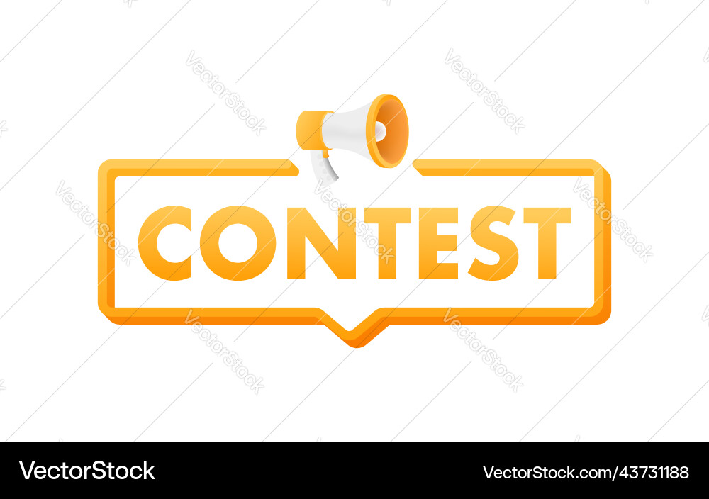 Megaphone with contest speech bubble stock vector image