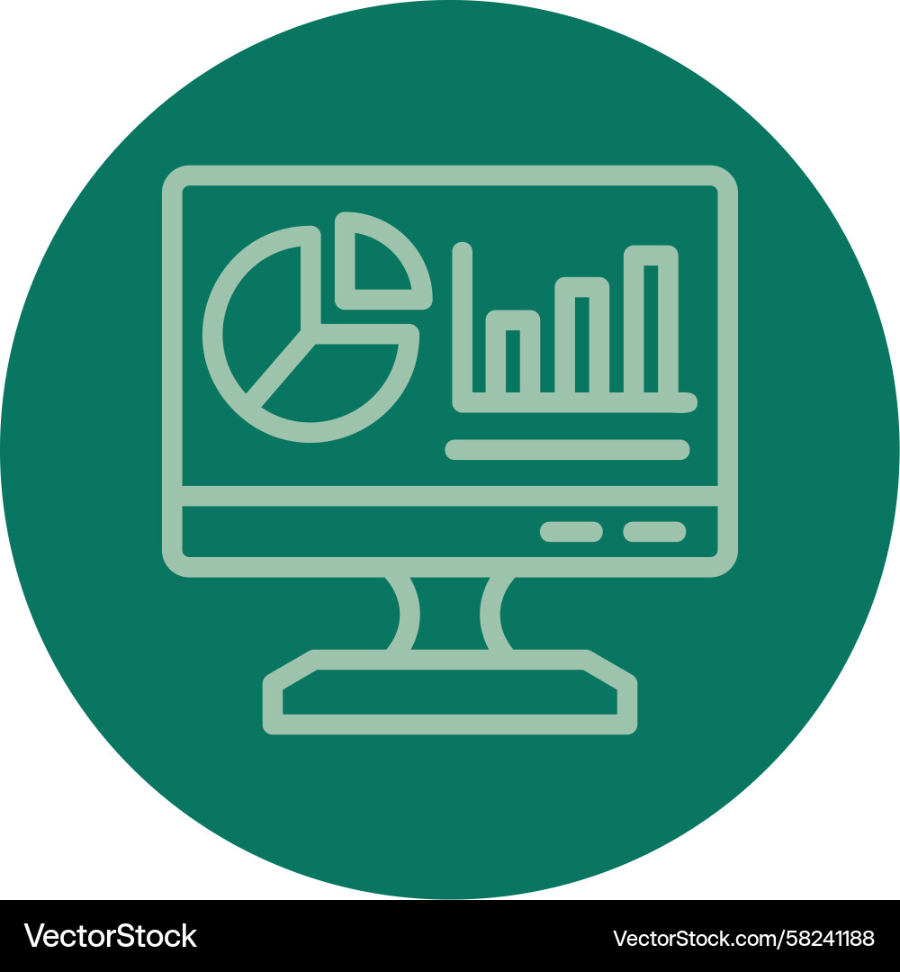 Multi-Color Line Chart Metrics Icon Vector Image