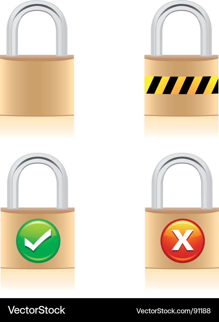 Padlock with Key Vector Image