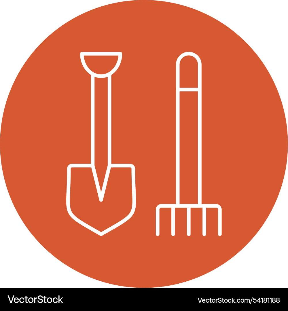 Pitchfork line circle icon Vector Image