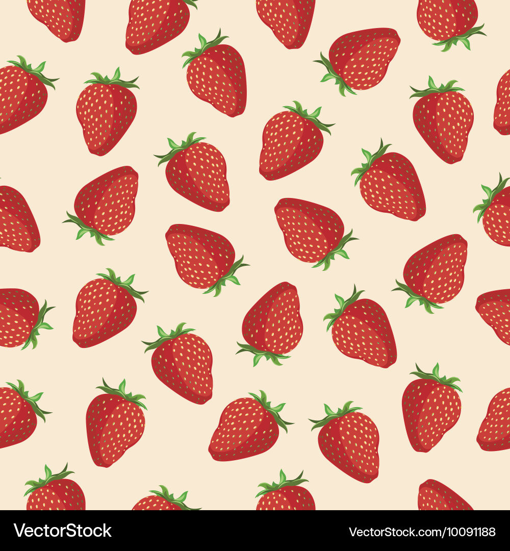 Seamless pattern strawberries Royalty Free Vector Image