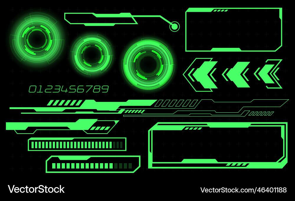 Set of hud circle modern user interface elements Set of hud circle modern user interface elements vector image