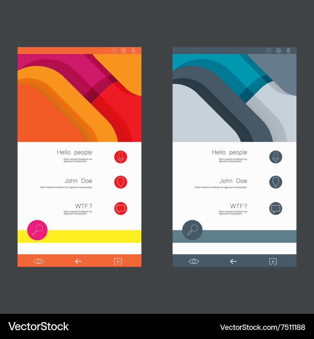 Set of user interface templates to-date design vector image