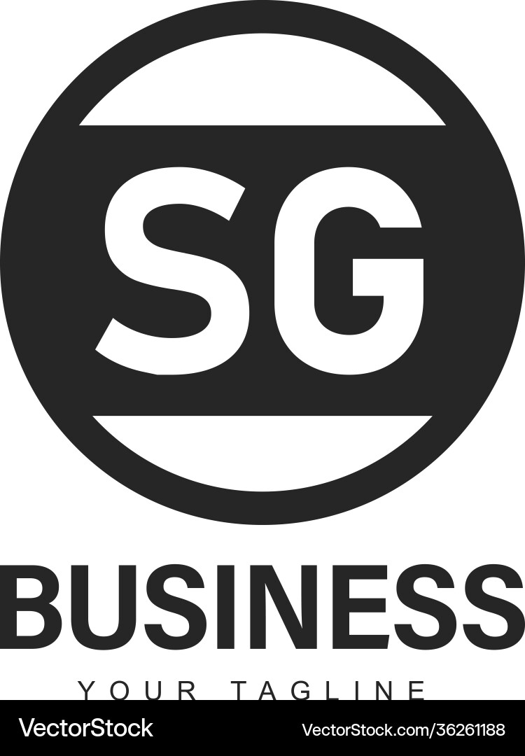 Sg initial a logo design with abstract style Vector Image