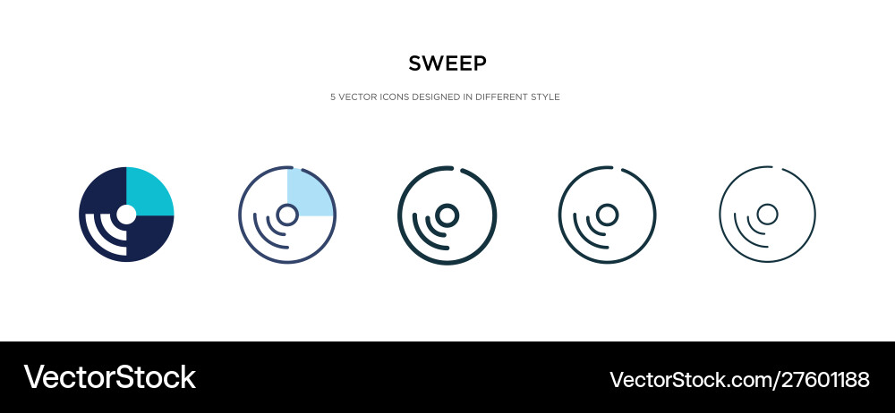 Sweep icon in different style two colored vector image