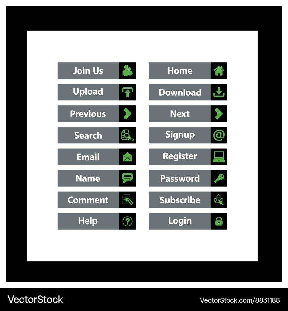 Web button set Vector Image