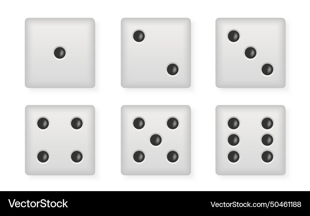 White dice set collection of cubes Vector Image