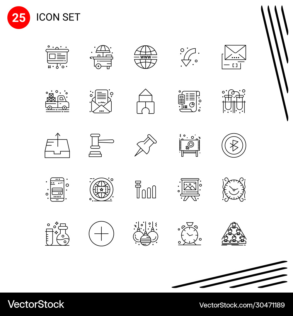 25 universal lines set for web and mobile Vector Image