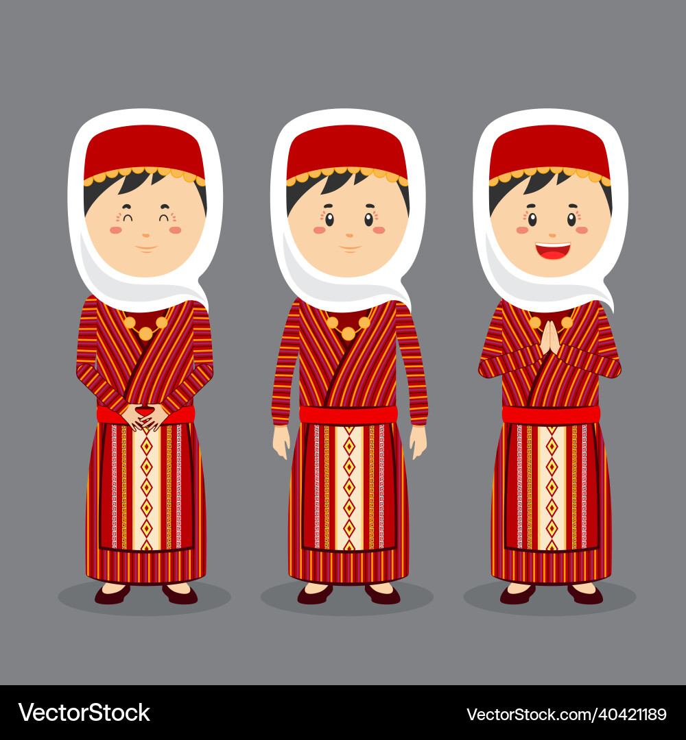 Armenians character with various expression Vector Image