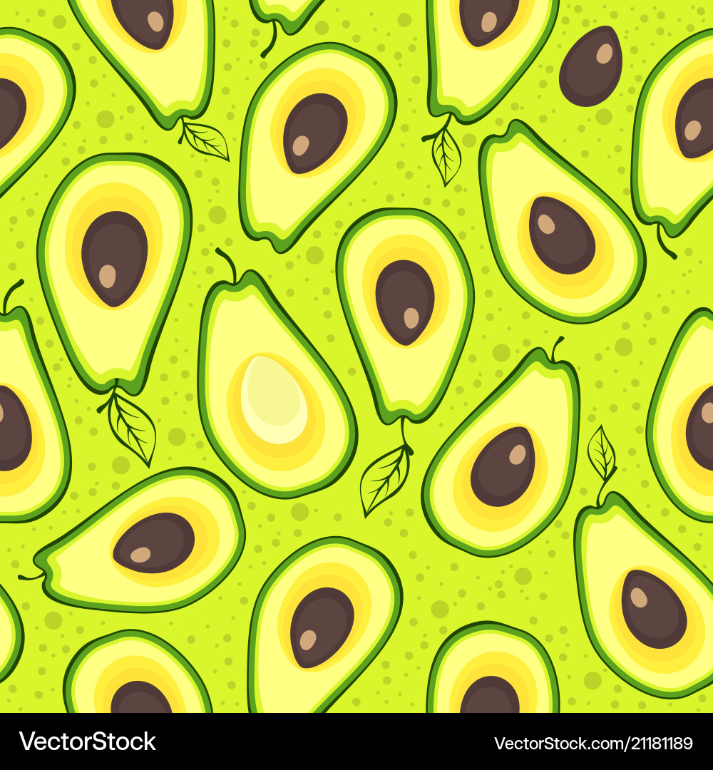 Avocado Slice Pattern vector image