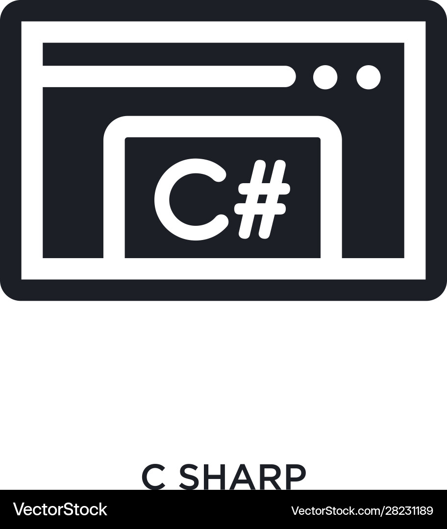 C sharp isolated icon simple element from vector image