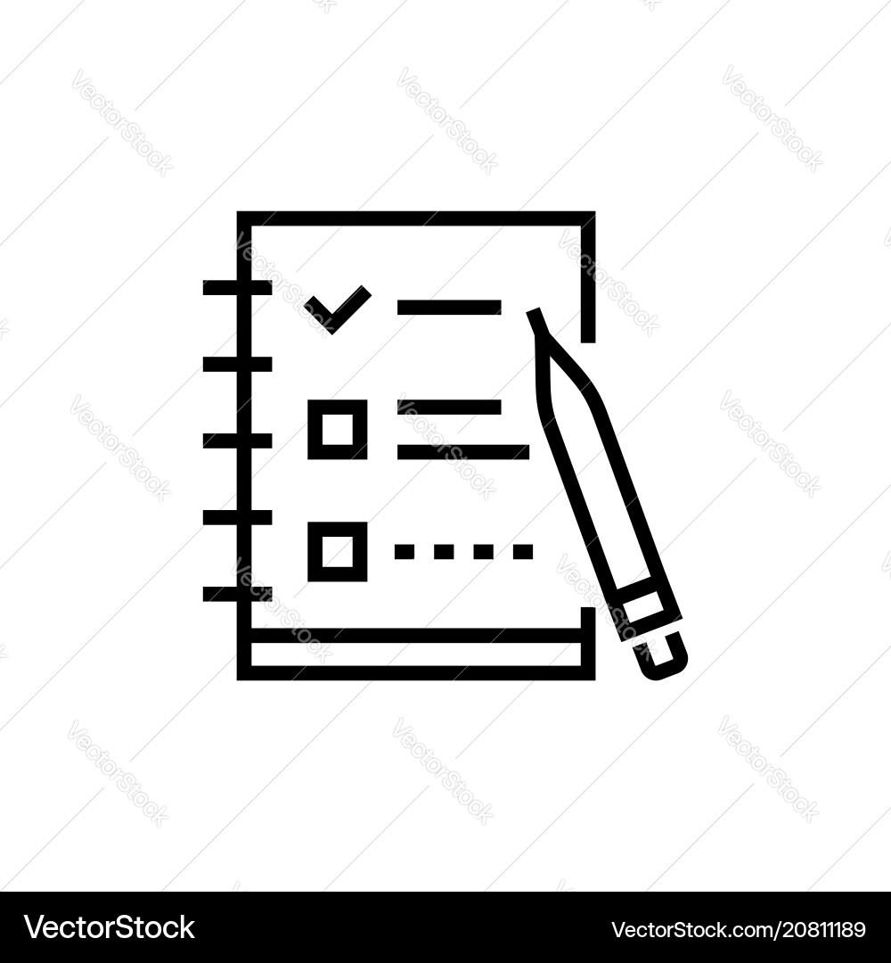 Check list - line design single isolated icon Check list - line design single isolated icon vector image