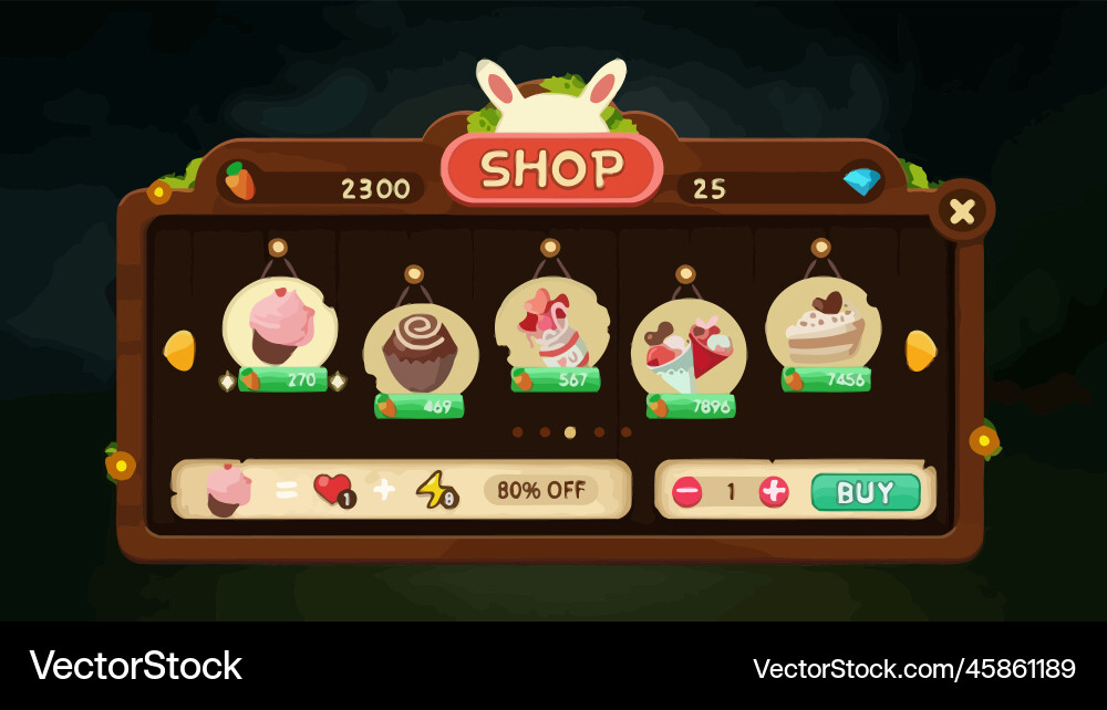Complete set of level button game ui pop-up icon Vector Image