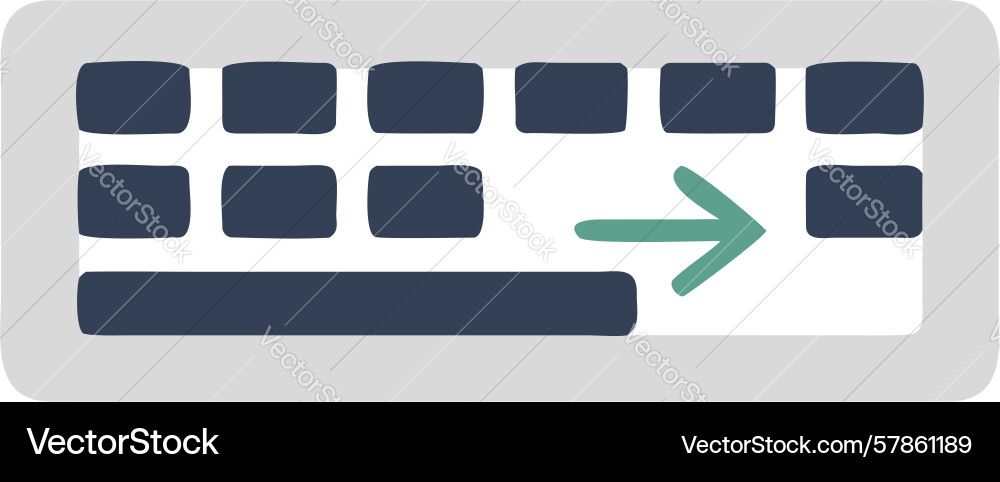 Computer keyboard with enter key highlighted vector image