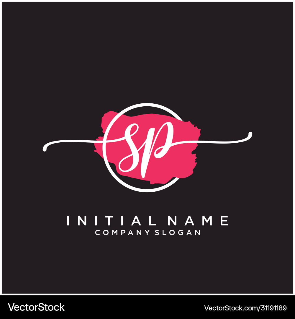 Elegant Sp Initial Brush Script Logo vector image