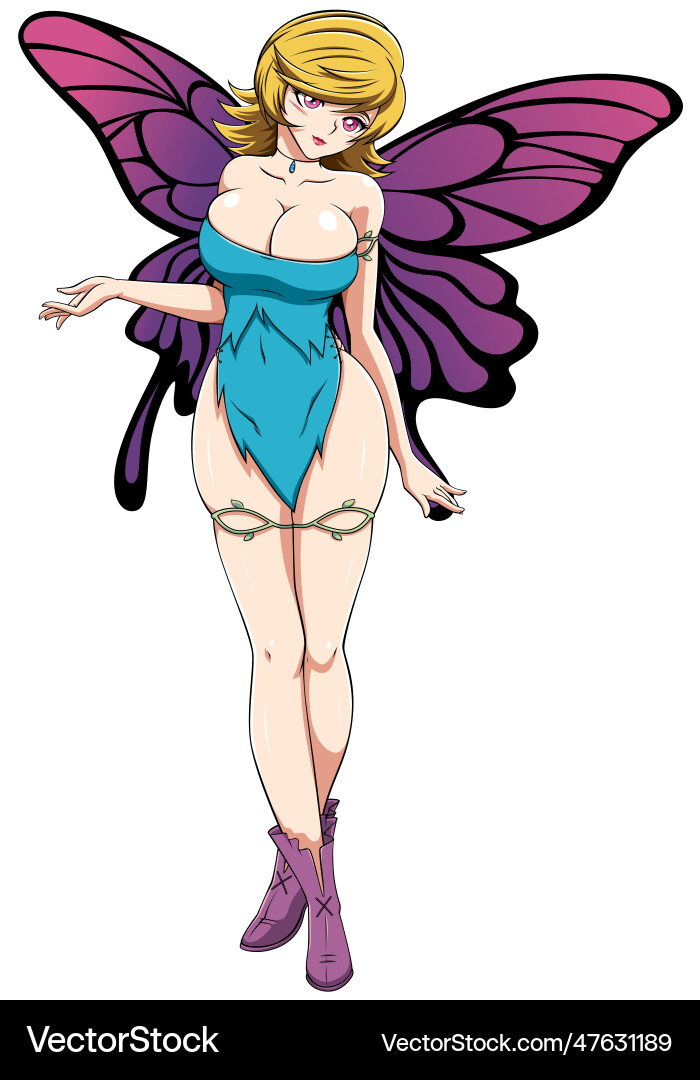 Fairy on white anime Fairy on white anime vector image