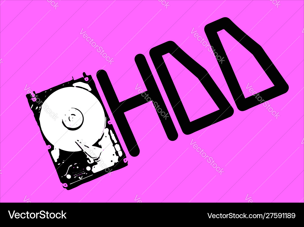 Hdd open hard disk drive concept data storage Vector Image