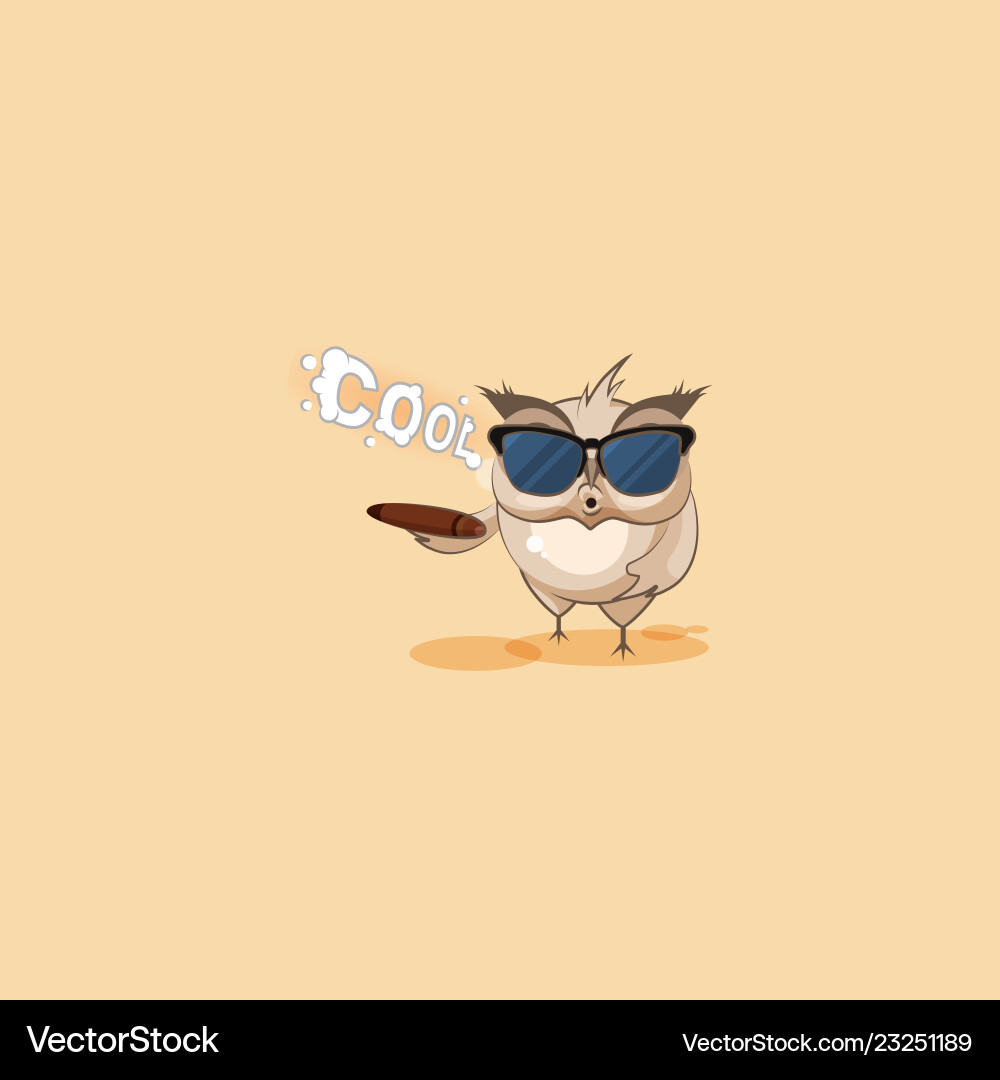 Howlet sticker emoticon smoking cigar Howlet sticker emoticon smoking cigar vector image