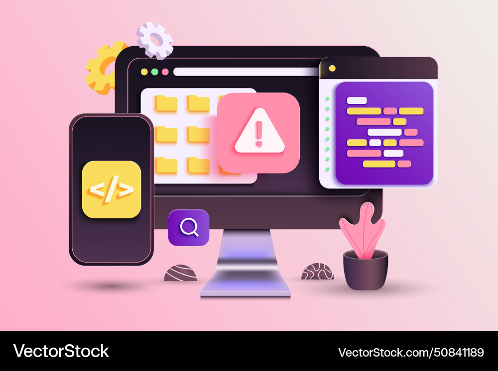 Modern 3d von Web-Entwicklung Vektorbild