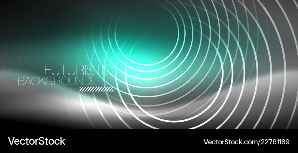 Neon circles abstract background shiny lines Vector Image