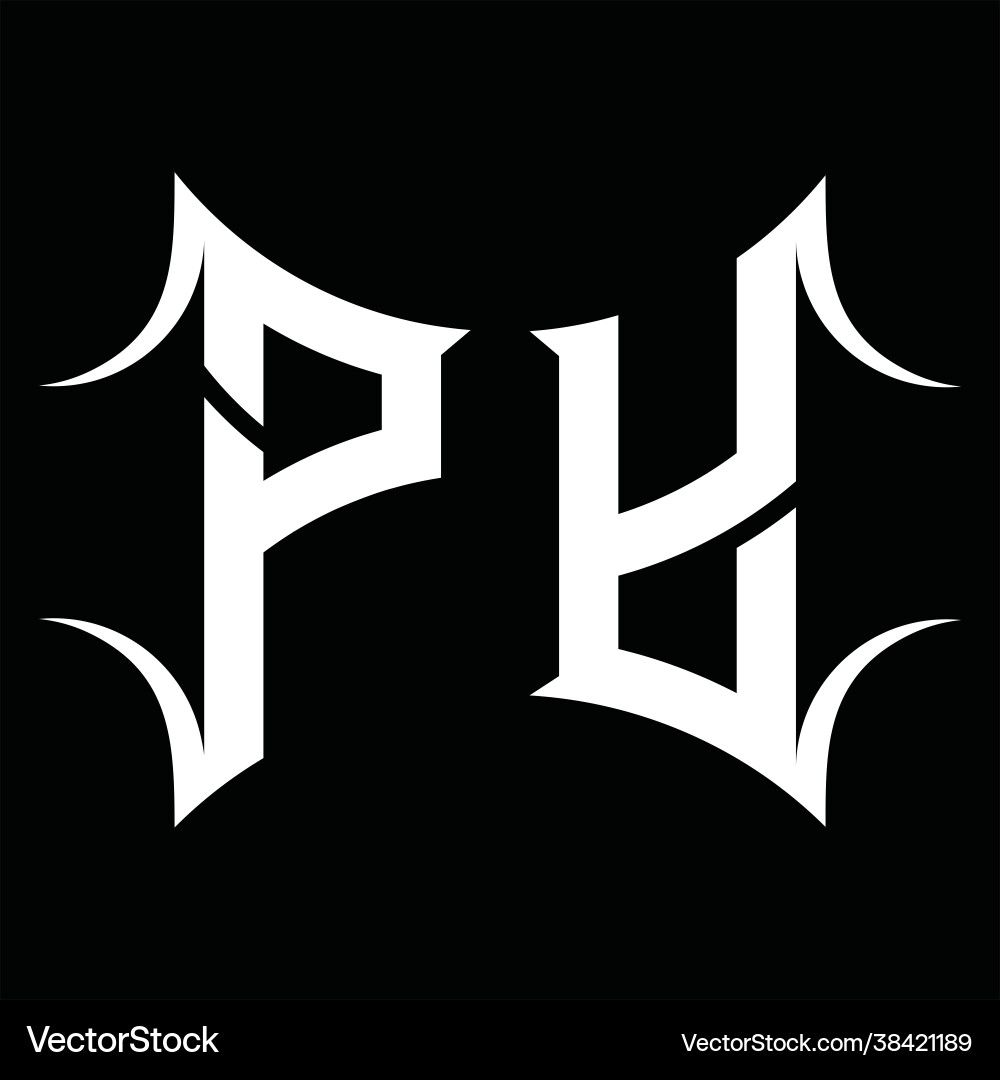 Py logo monogram with abstract shape design Vector Image
