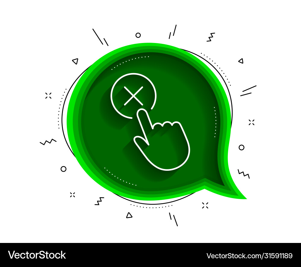 Reject click line icon decline button sign Reject click line icon decline button sign vector image