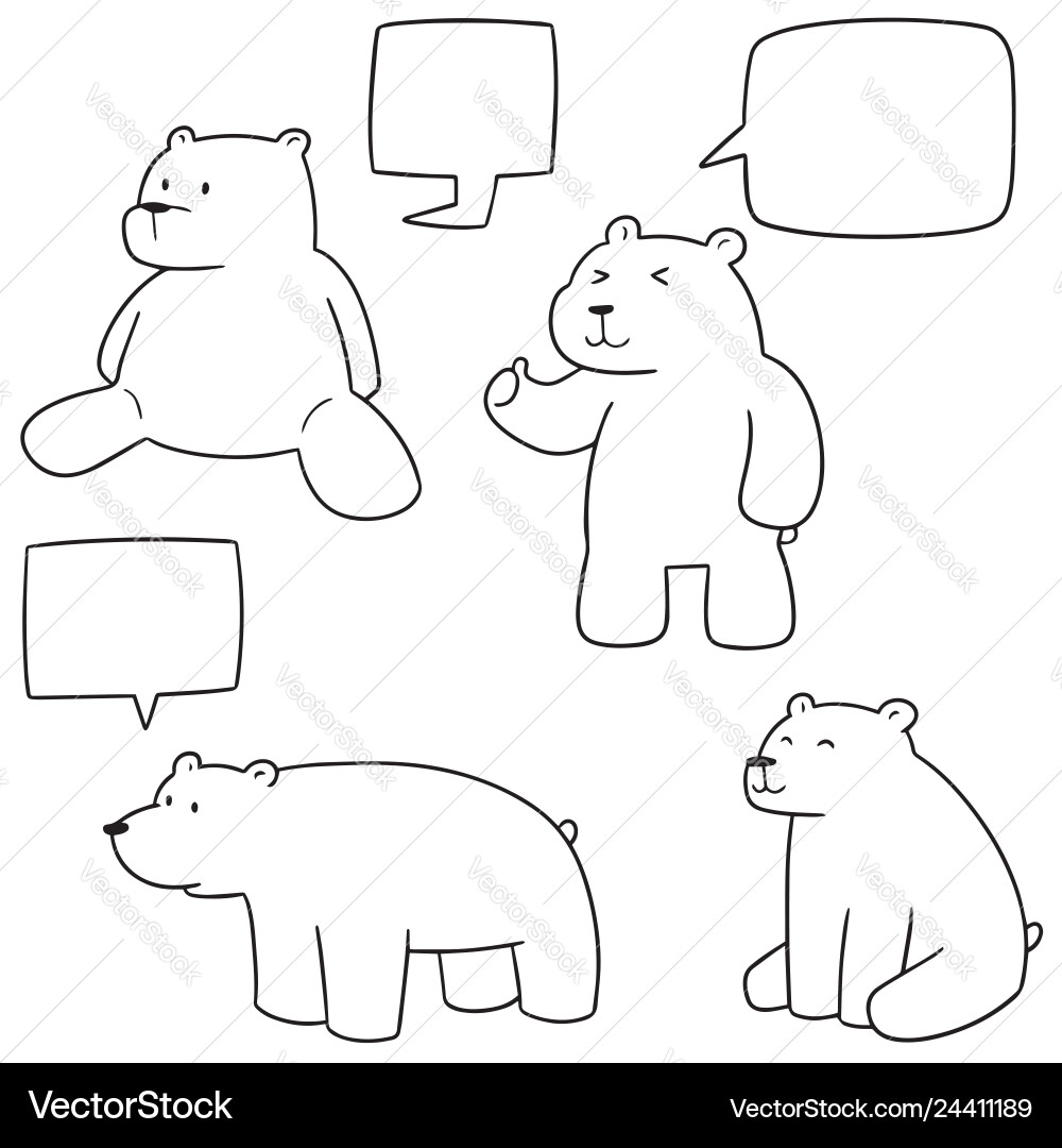 Set of polar bear Set of polar bear Vector Image