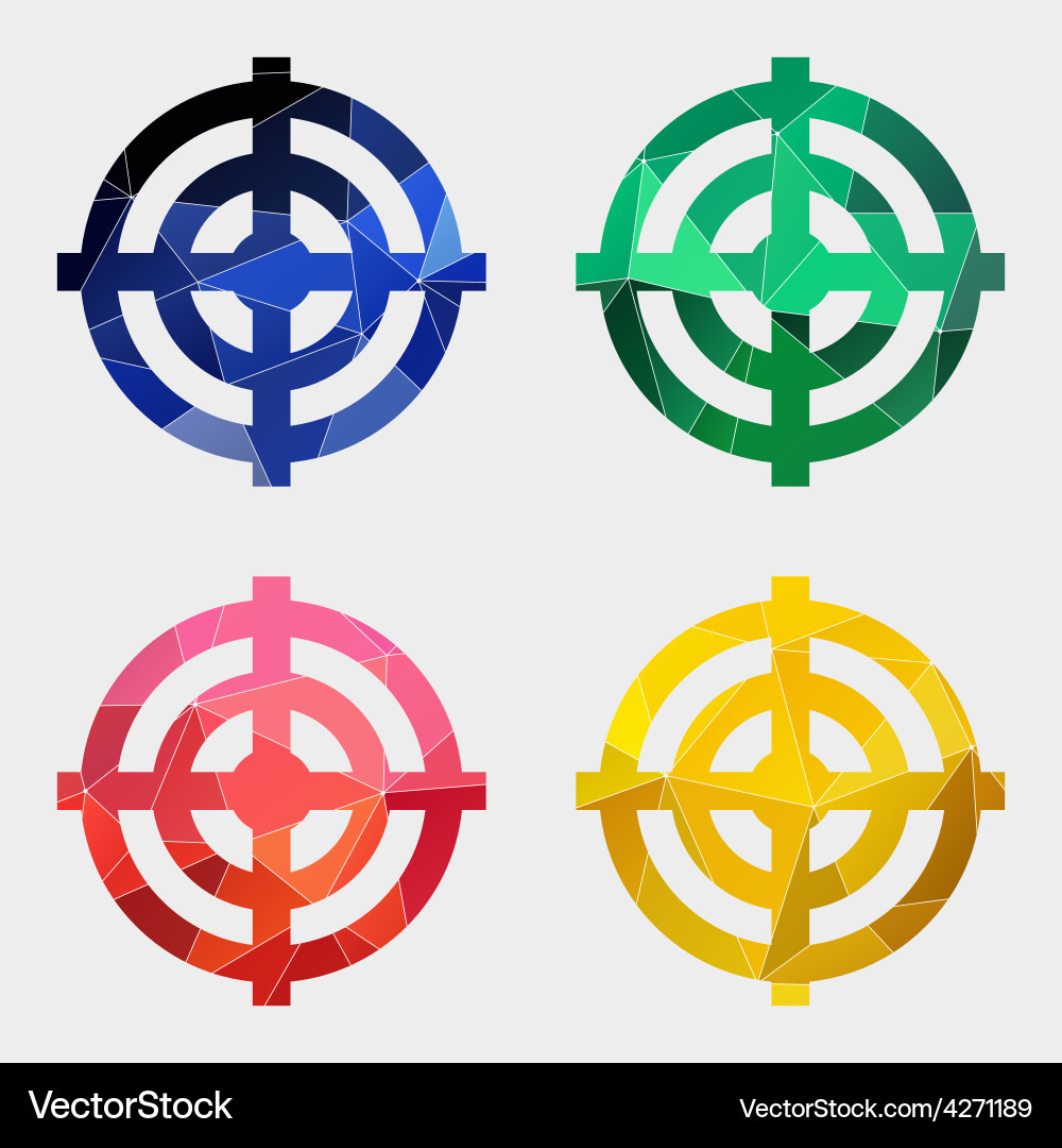 Target icon abstract triangle vector image