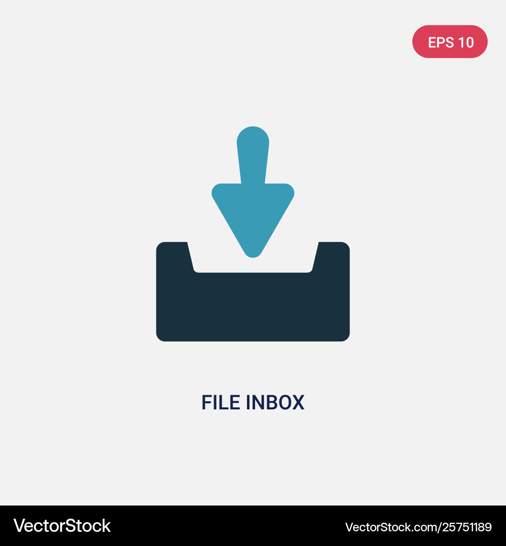 Two color file inbox icon from user interface Two color file inbox icon from user interface vector image