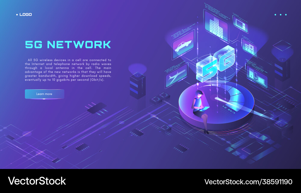 5G Network Website Header vector image
