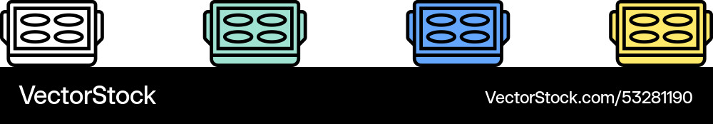 Backboden-Ikone grün blau und gelb Backboden-Ikone grün blau und gelb vektorbild