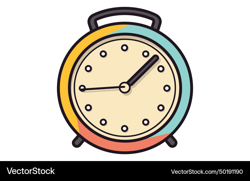 Clock icon in flat style timer on color background Clock icon in flat style timer on color background vector image