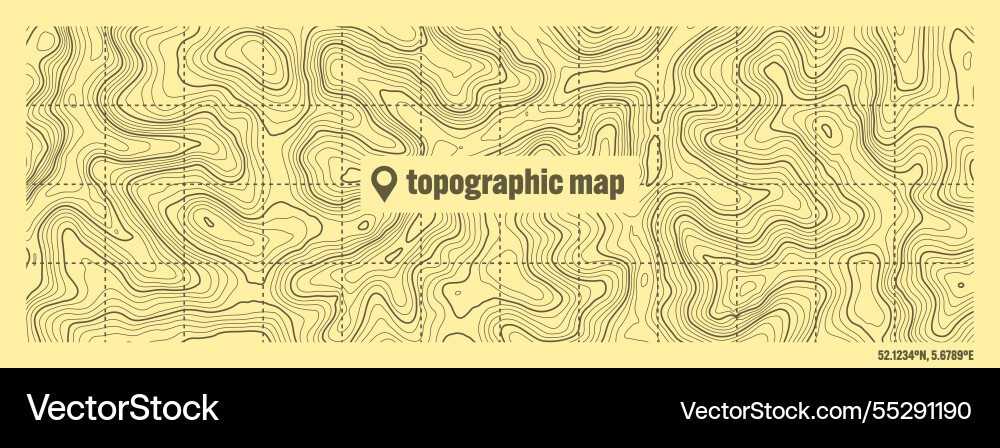 Colorful topographic map with contour lines vector image