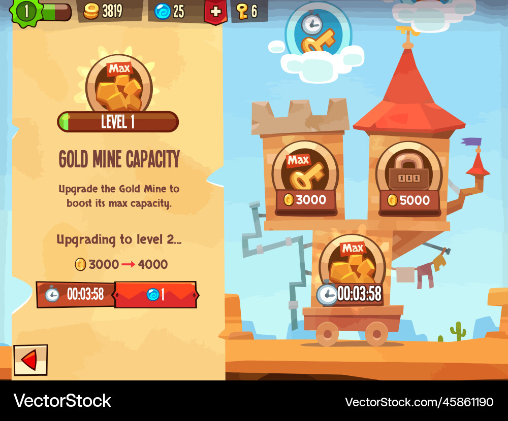 Complete set of level button game ui pop-up icon Vector Image