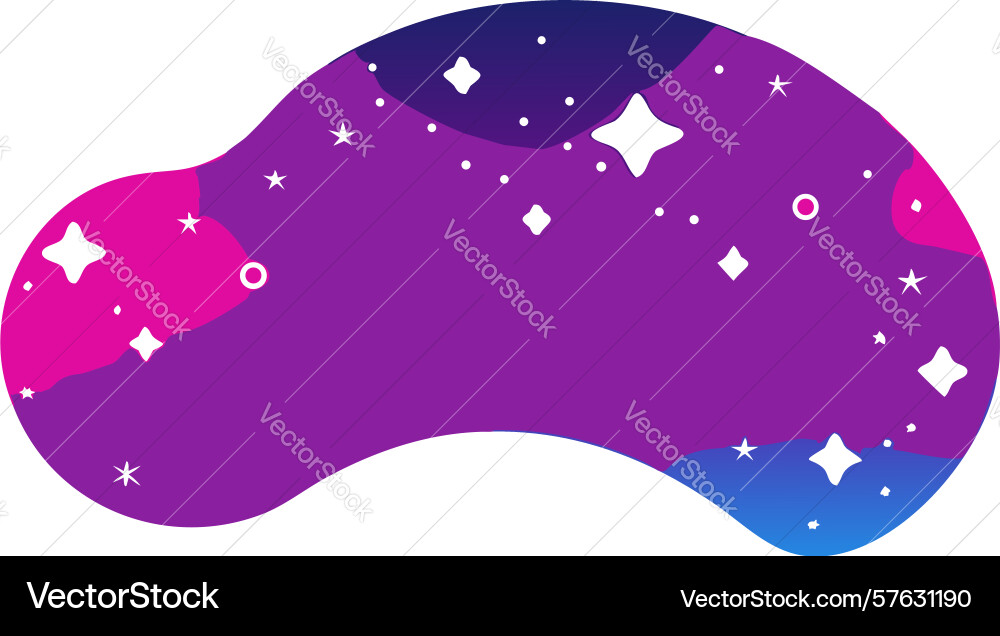 Cosmic abstract blob with stars and particles vector image