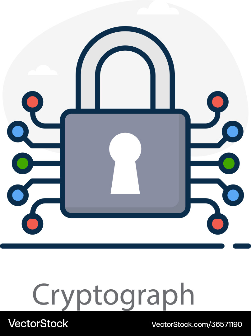 Cryptography vector image
