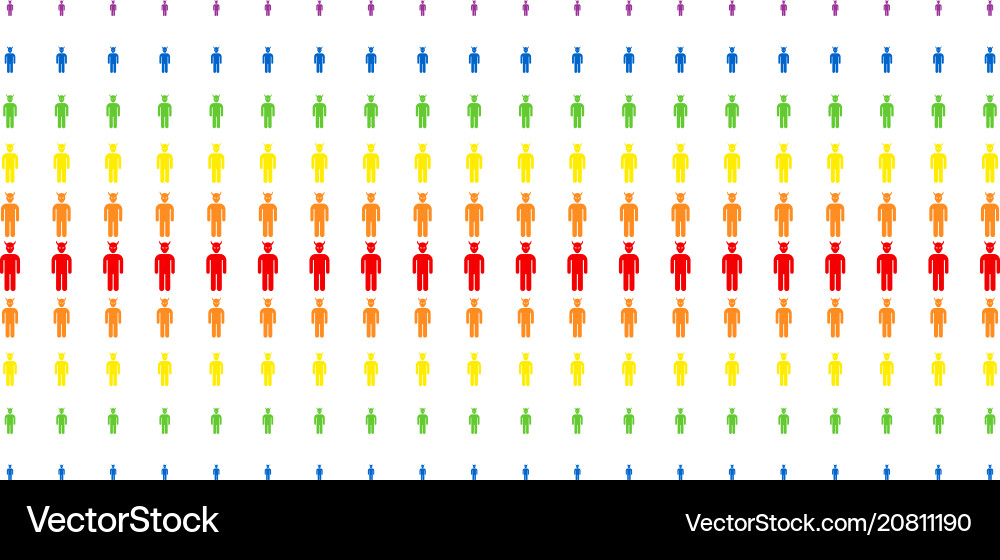 Daemon shape halftone spectrum array Daemon shape halftone spectrum array vector image